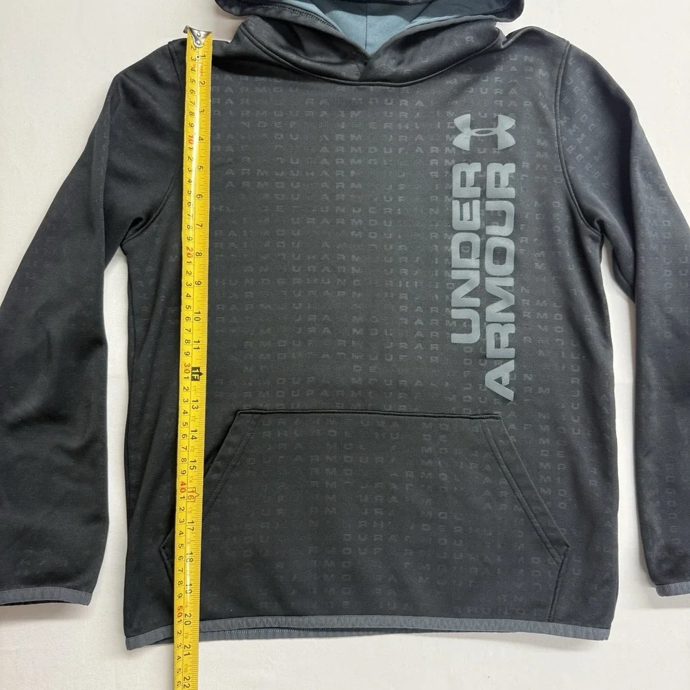 Under Armour Youth‎ Large ColdGear Hoodie Black Loose Fit Pullover YLG